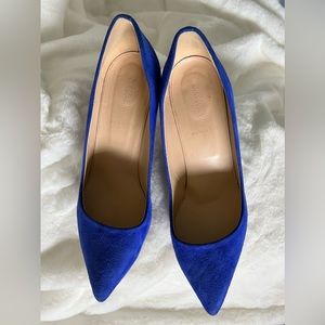 J crew Elsie pumps Royal Blue Suede 9